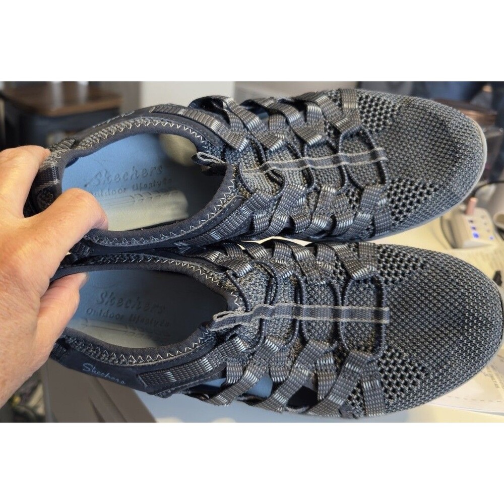 Skechers Reggae Fest Woven Navy Shoes Size 9.5